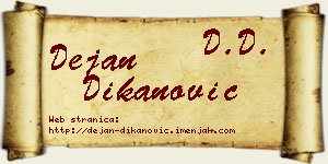 Dejan Dikanović vizit kartica
